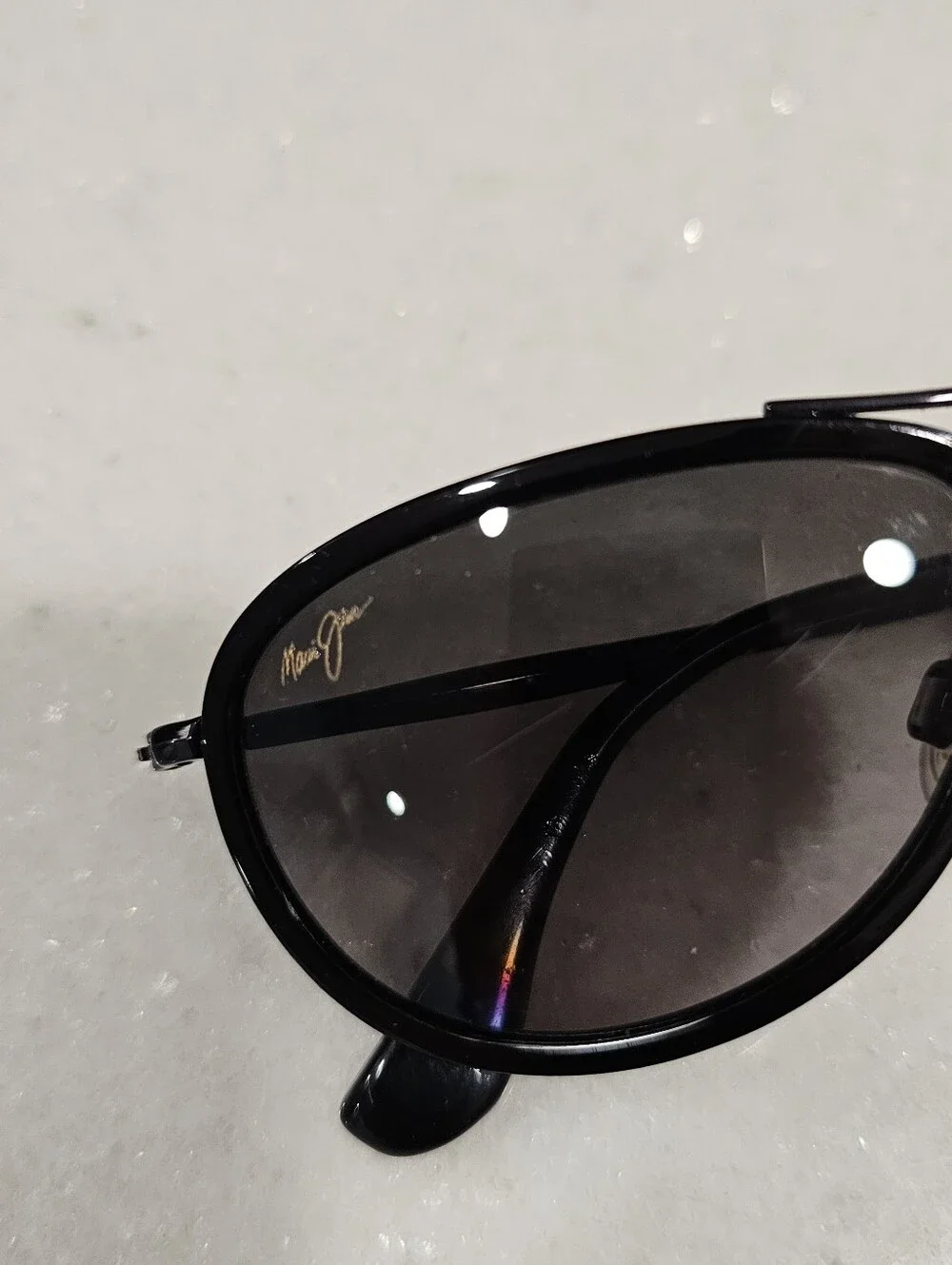 Maui Jim Small Kine MJ-251-02D Black Titanium Sunglasses w/ Case & Bag